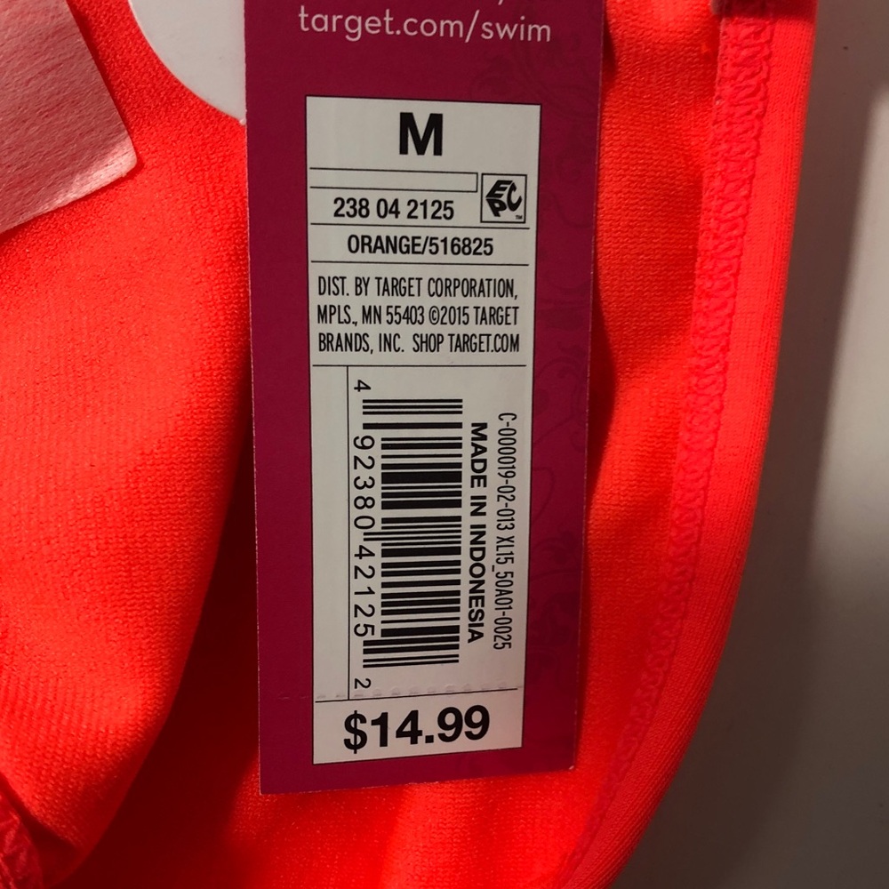 NWT Xhilaration Neon Orange Bikini Swimsuit Set, Size Medium - Picture 11 of 12